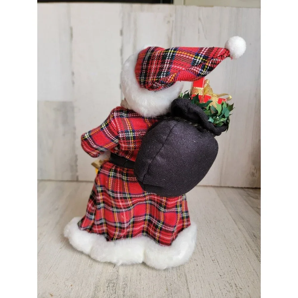 Possible dreams plaid tidings RARE clothtique lantern Santa Claus toy sack‎ Xmas